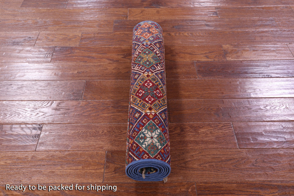 2' 7" X 6' 8" Runner Hand Knotted Tribal Persian Gabbeh Wool Rug - Q12333