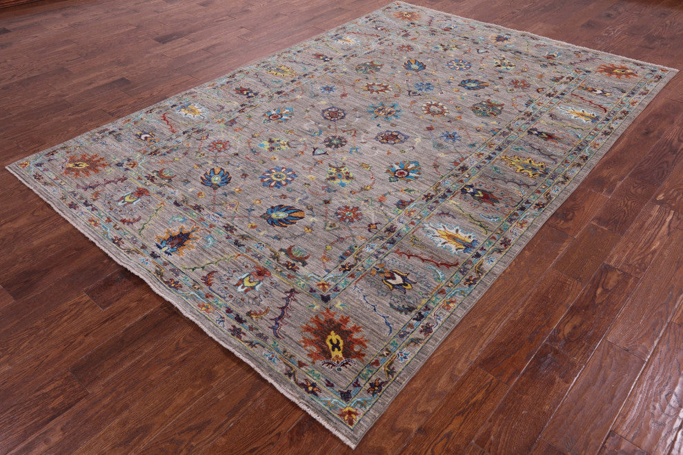 Handmade Persian Tabriz Wool Rug 6' 6" X 9' 8" Q9650