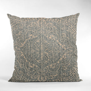 Plutus Blue Hidden Park Medallion Luxury Throw Pillow, 20"x30"