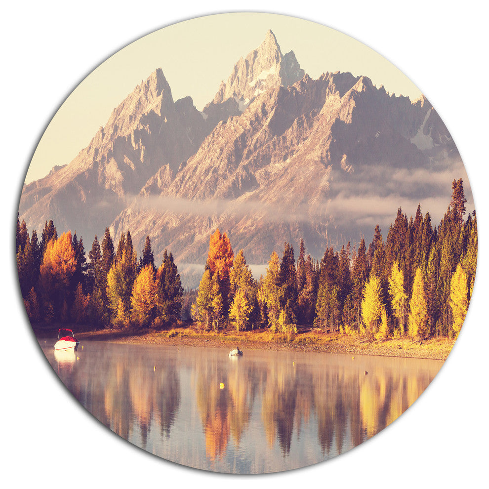 Grand Teton National Park, Landscape Disc Metal Wall Art, 36"