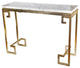 Modern Iron Console With Stone Top, Gold and White