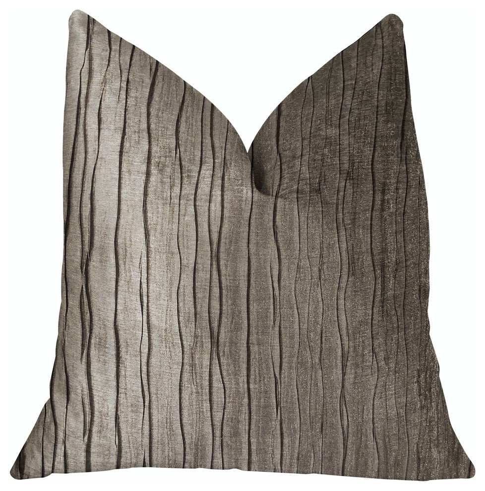 Solitude Gray Luxury Throw Pillow, 22"x22"
