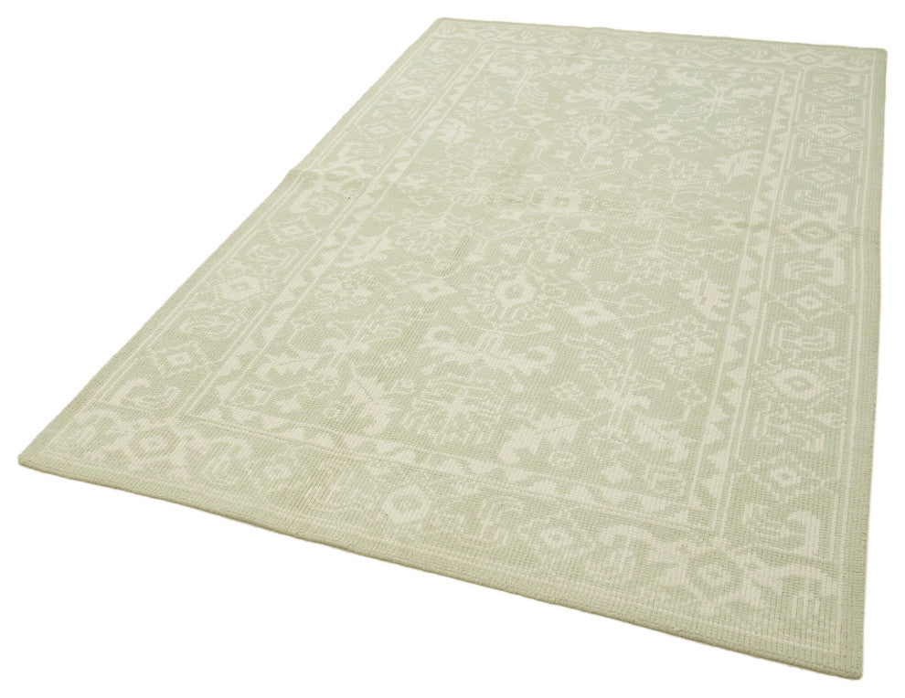 Rug N Carpet - Hand-Knotted Oriental 5' 0" x 8' 0" Unique Beige Oushak Rug
