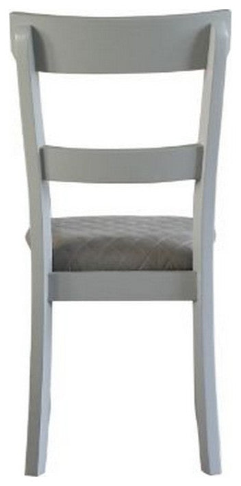 Benzara BM250684 Side Chair With Fabric Seat and Open Back, Set of 2, Beige