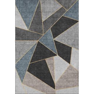 Premium Machine Washable Mayfield AMF636 Blue 2'6" x 3'10" Rug
