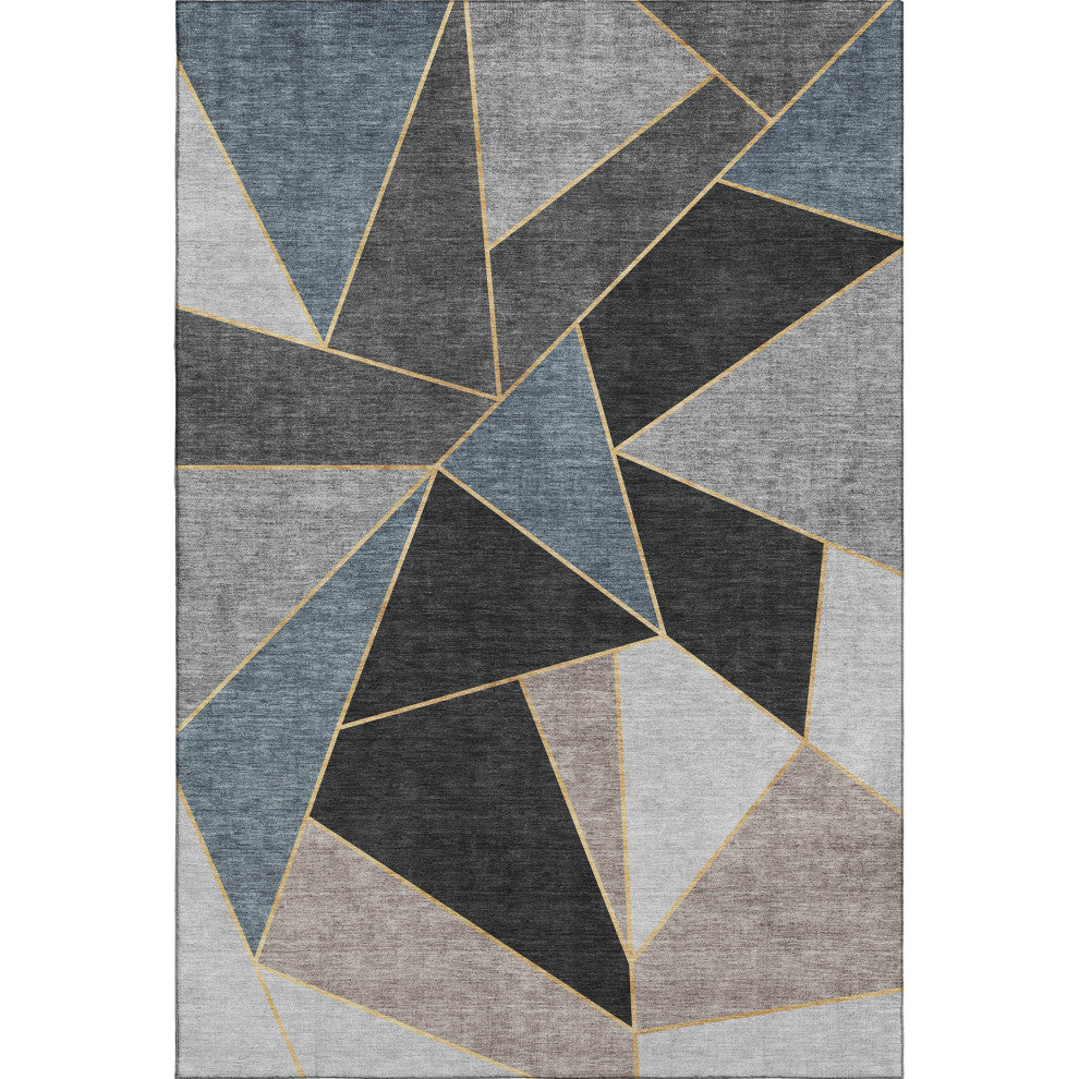 Premium Machine Washable Mayfield AMF636 Blue 2'6" x 3'10" Rug