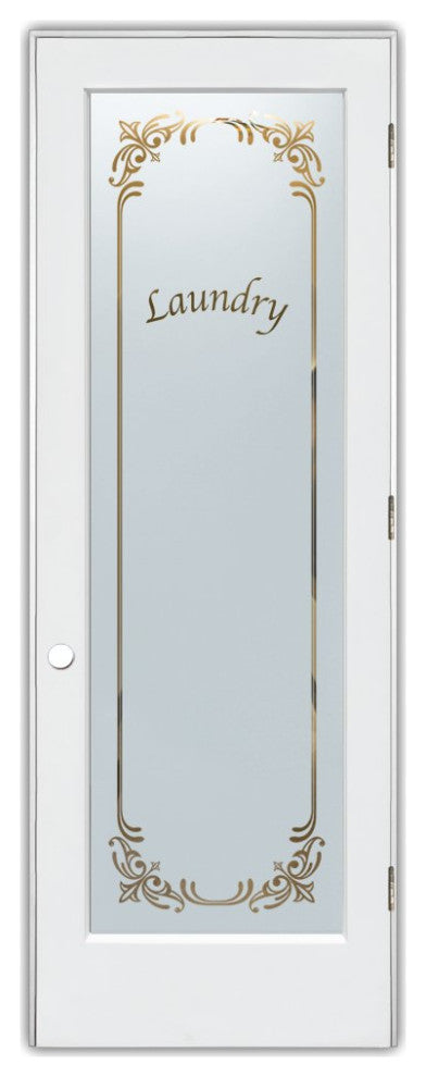 Laundry Door - Lenora - Primed - 30" x 80" - Knob on Left - Pull Open