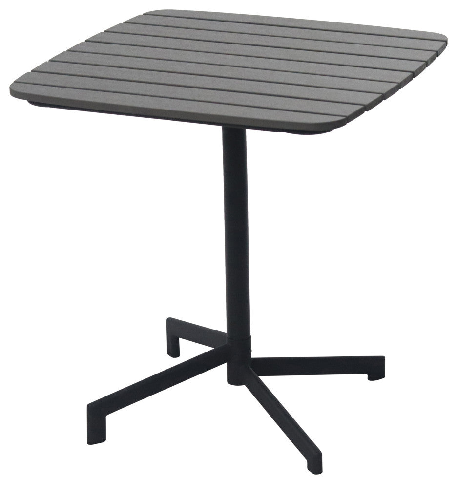 Kalmar Outdoor Table, Dark Gray With Column and Base, Black