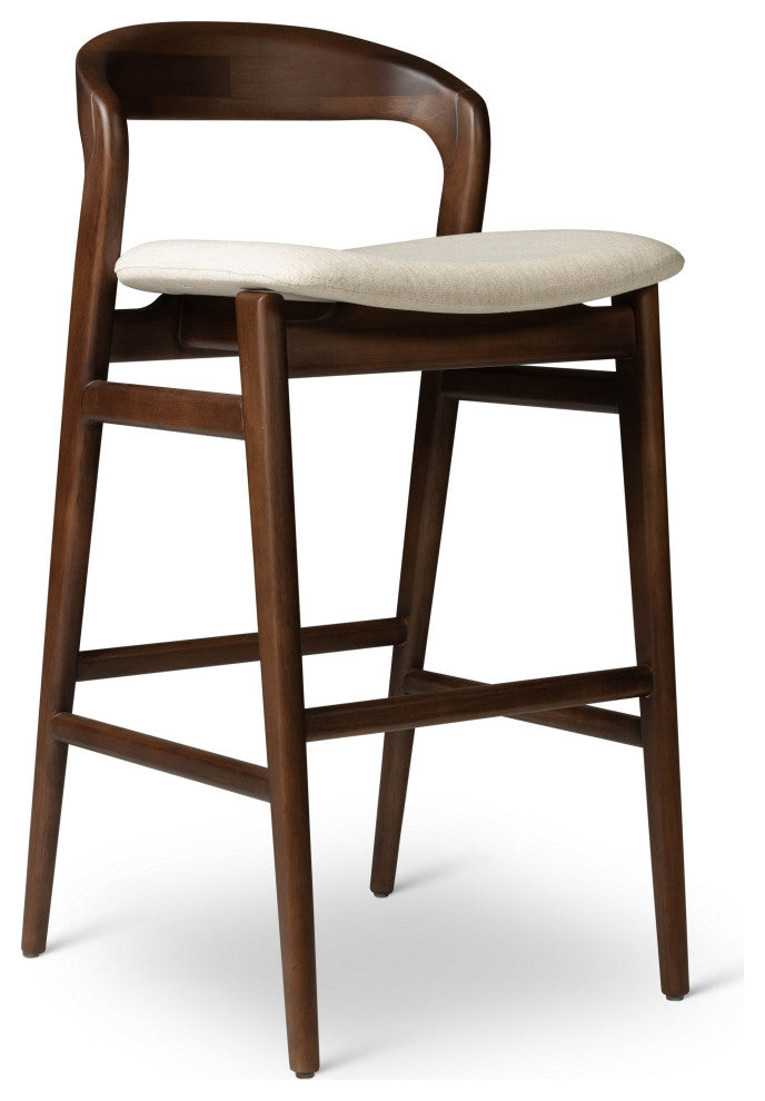 Modern Brazilian, Velma, Bar Stool, Nogal/Medley Ivory