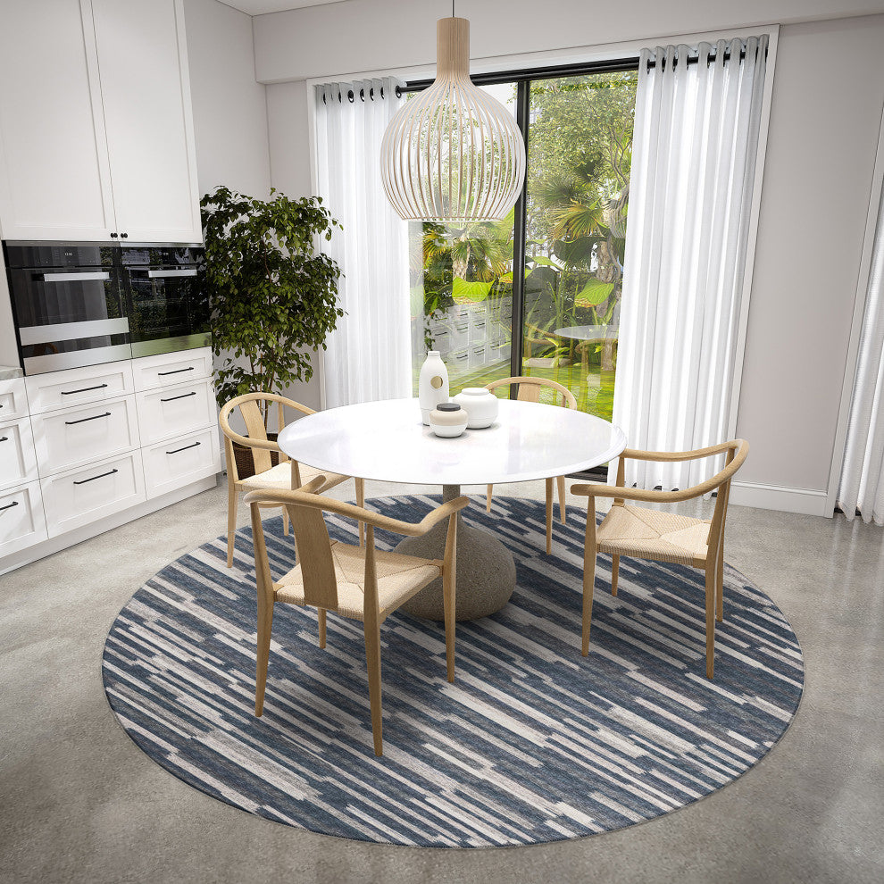 Indoor/Outdoor Sedona SN8 Slate Machine Washable 10' x 10' Round Rug