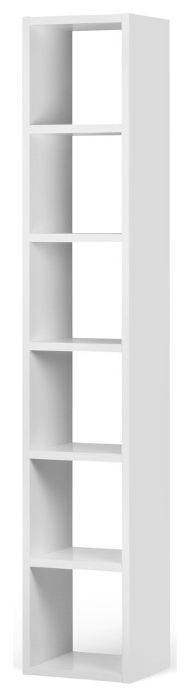 Modern Slim Modular Cube Shelving, Matte White