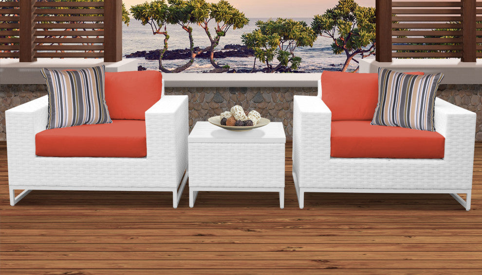 Miami 3 Piece Outdoor Wicker Patio Furniture Set 03b