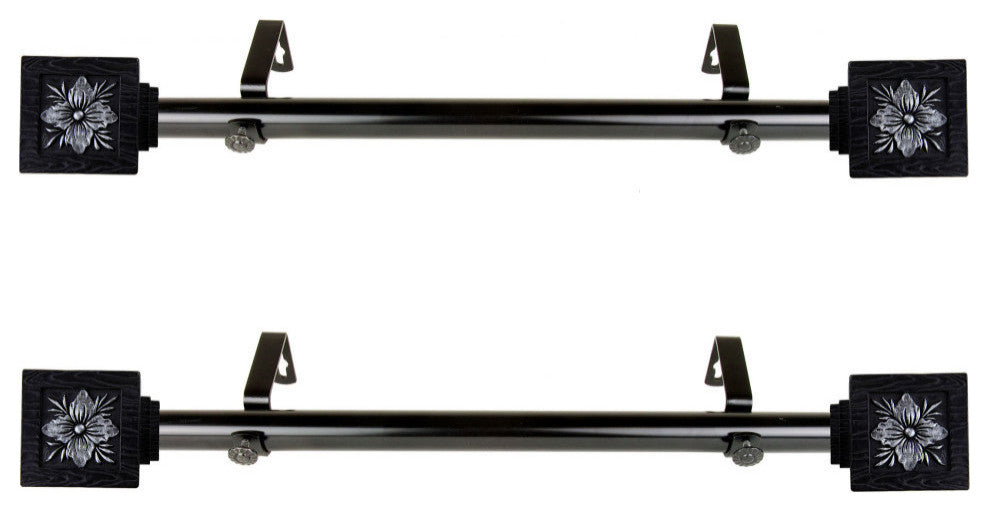 Zula Side Curtain Rods 12-20", Black
