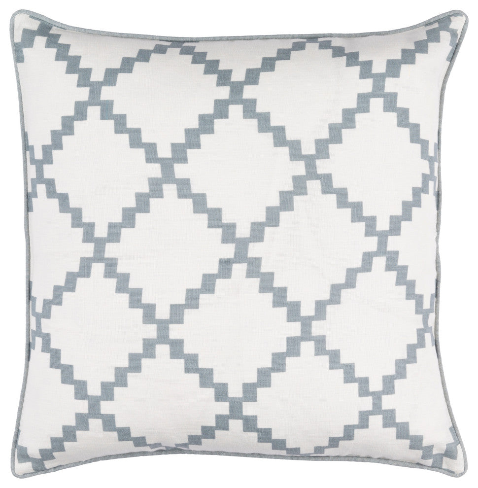 Surya Parsons PR-003 18"x18" Pillow Kit, White/Denim