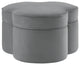 Rustic Manor Jalayah Ottoman, Upholstered, Velvet, Gray