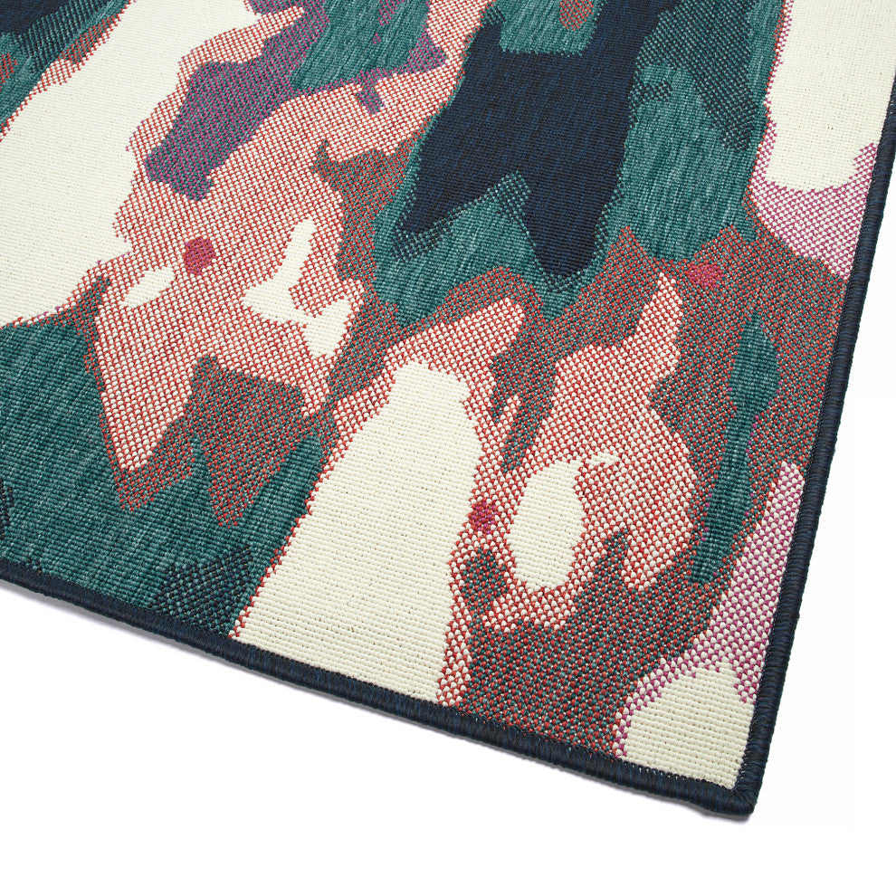 Pianta Teal 7'10 x 10'10" Rectangle Area Rug