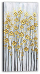 Golden Bloom Hand-Painted Textured Floral Canvas Art