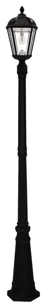 Gama Sonic GS-98B-S-BLK Royal Bulb Solar Lamp Post Single Lamp Black