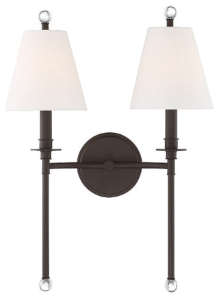 Riverdale 2 Light Dark Bronze Wall Mount