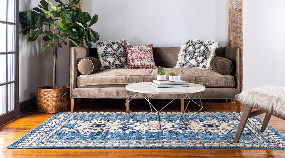 Unique Loom Light Blue Oasis Taftan 6'x9' Area Rug