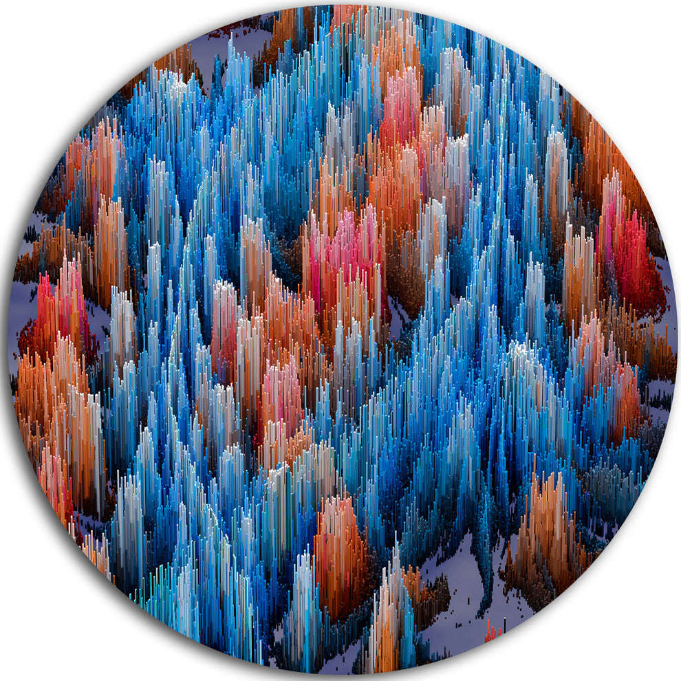 Macro Render Structure Blue Red, Art Round Wall Art, 36"