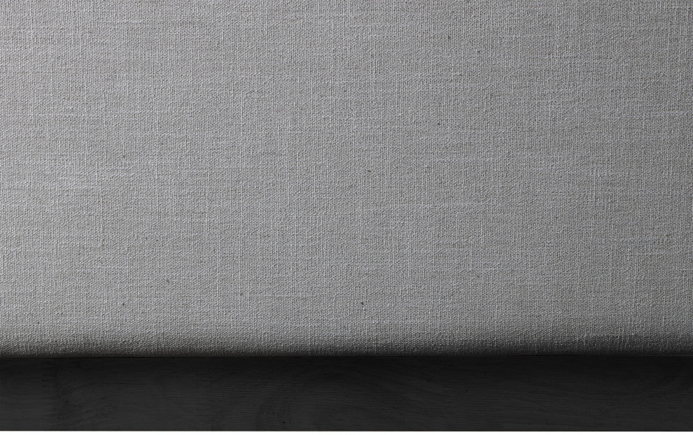 Logan Beige Linen Textured Fabric Twin Bed, Gray, Queen