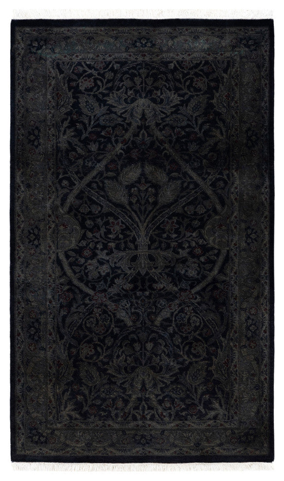 Overdyed One-of-a-Kind Hand-Knotted Area Rug Black, 3' 2" x 5' 3"