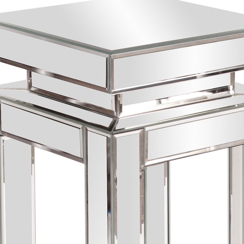 Howard Elliott Mirrored Pedestal Table, small