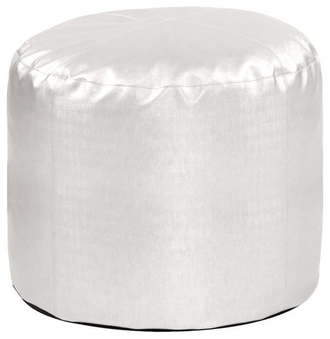 Pouf Ottoman, Tall With Cover, Luxe Mercury