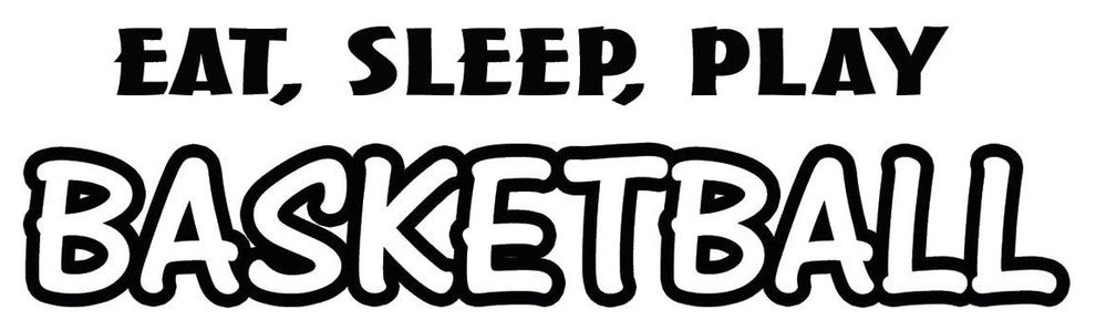 VWAQ Eat Sleep Play Basketball Wall Decal Sports Wall Quote Saying Vinyl Sticker