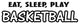 VWAQ Eat Sleep Play Basketball Wall Decal Sports Wall Quote Saying Vinyl Sticker