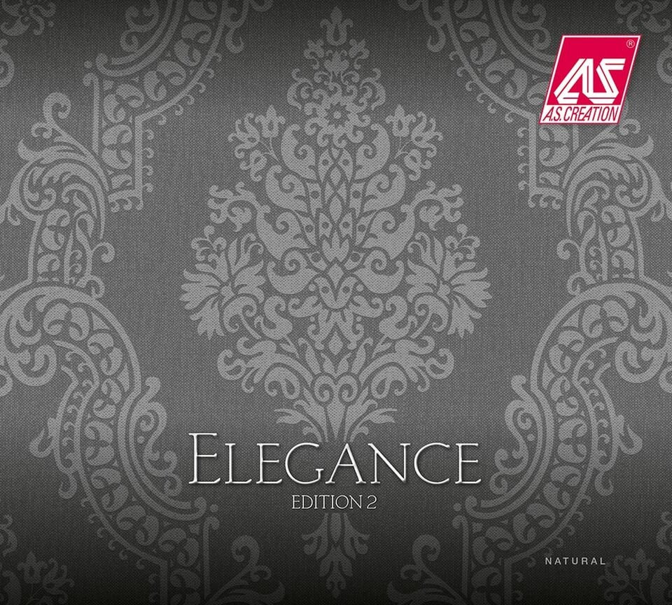 Elegance2, Modern Accent Block Stripes Baroque Gray Wallpaper Roll