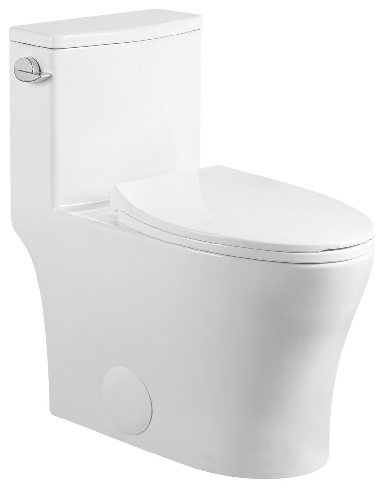 Fine Fixtures Dual-Flush Elongated One-Piece Toilet