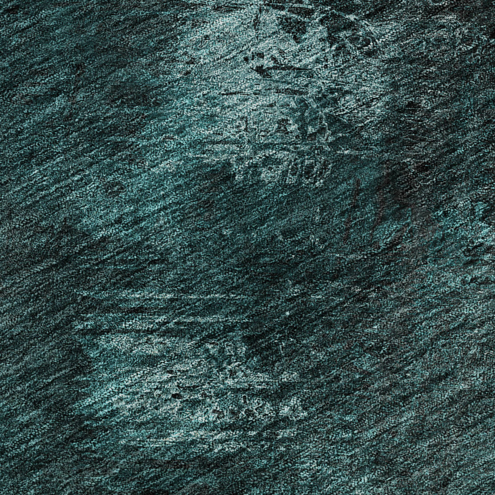 Premium Machine Washable Mayfield AMF590 Teal 2'3" x 7'6" Runner Rug