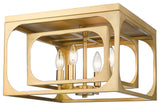 Zlite 3038F-RB 4-Light Flush Mount, Rubbed Brass