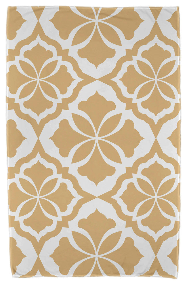 30x60" Ceylon, Geometric Print Beach Towel, Gold
