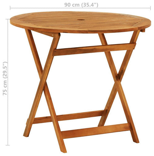 vidaXL Outdoor Dining Table Folding Garden Patio Table Solid Eucalyptus Wood