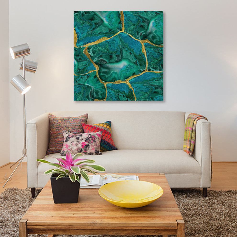 "Malachite Accent" by Danielle Carson, Canvas Print, 37"x37"
