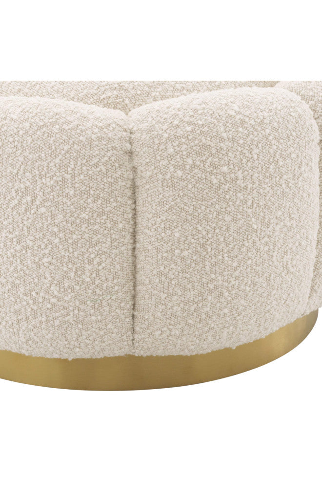 Cream BouclâˆšÂ© Modern Ottoman | Eichholtz Inger