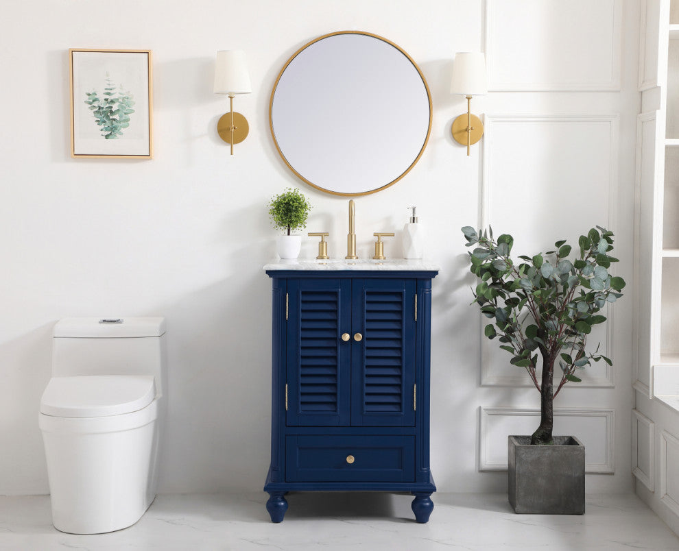 Home Living 24" Single Bathroom Vanity, Blue