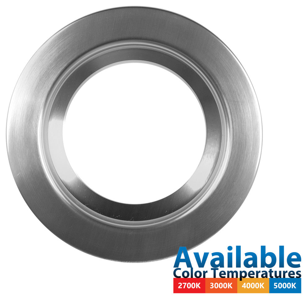 DCR4 LED Recessed Downlight Retrofit Light Fixture, Nickel, Smooth, 5000k