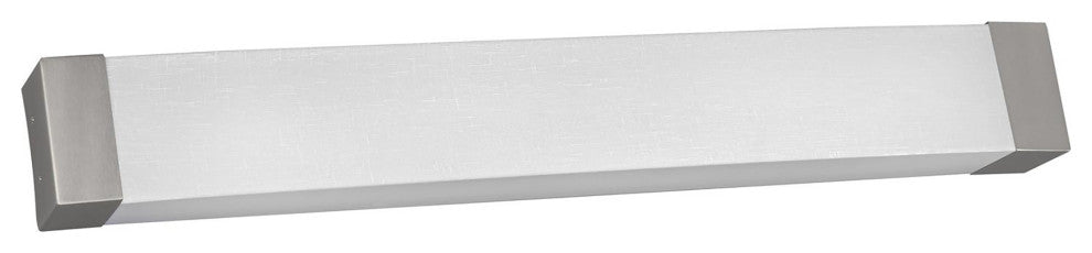 Algiers LED Vanity, Linen Acrylic Shade, Satin Nickel, 37"