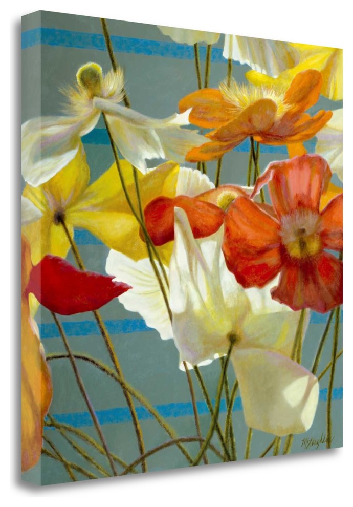 "Stripes And Solids" By Jan Mclaughlin, Giclee Print on Gallery Wrap Canvas