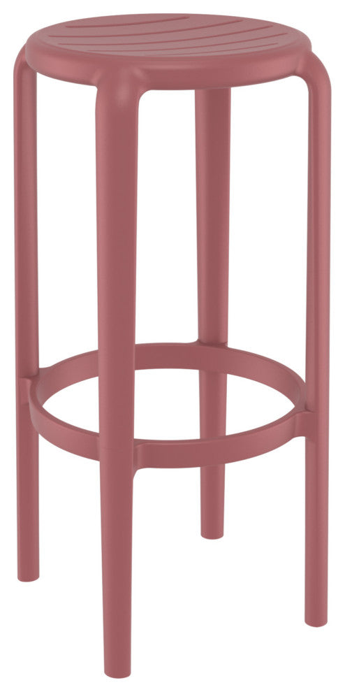 Tom Resin Bar Stool, Set of 2, Black, Marsala