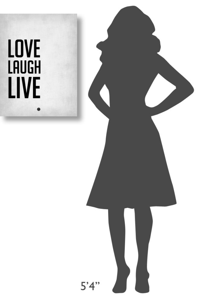 "Love Laugh Live Poster Grey" Fine Art Print