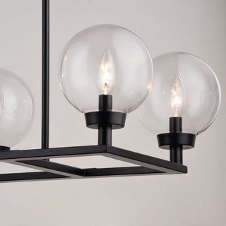 Lander 35" 6 Light Linear Chandelier Matte Black