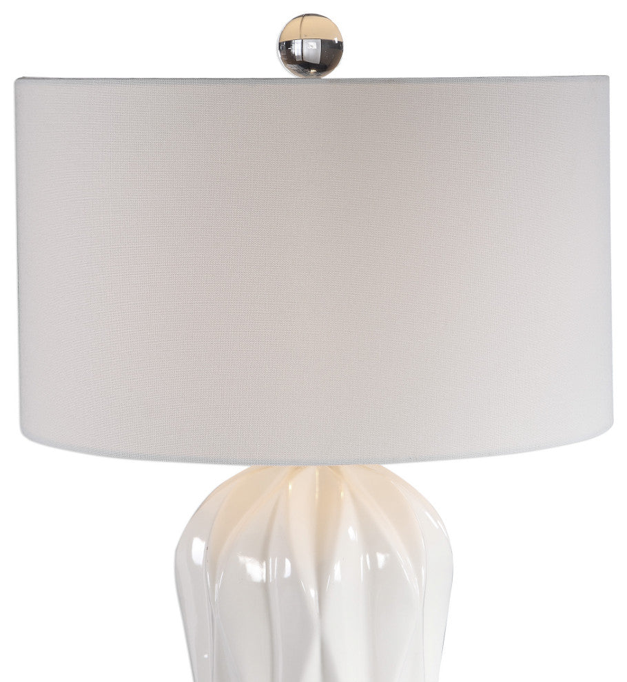 Uttermost Malena Glossy White Table Lamp