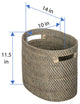 Loma Rattan Oval Magazine Rack, Gray-Brown