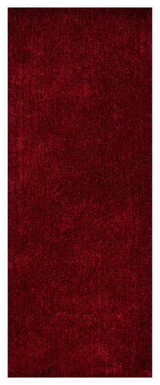 HAND TUFTED SHAG POLYESTER ECO-FRIENDLY AREA RUGS, Dark Pink Color, Solid Design