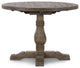 Quincy 42 inch Round Dining Table Desert Gray